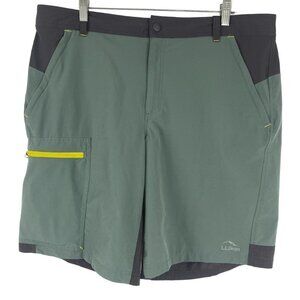 L.L. Bean Board Shorts Men's Size‎ 38W Green Nylon Blend Paddle SW-1748